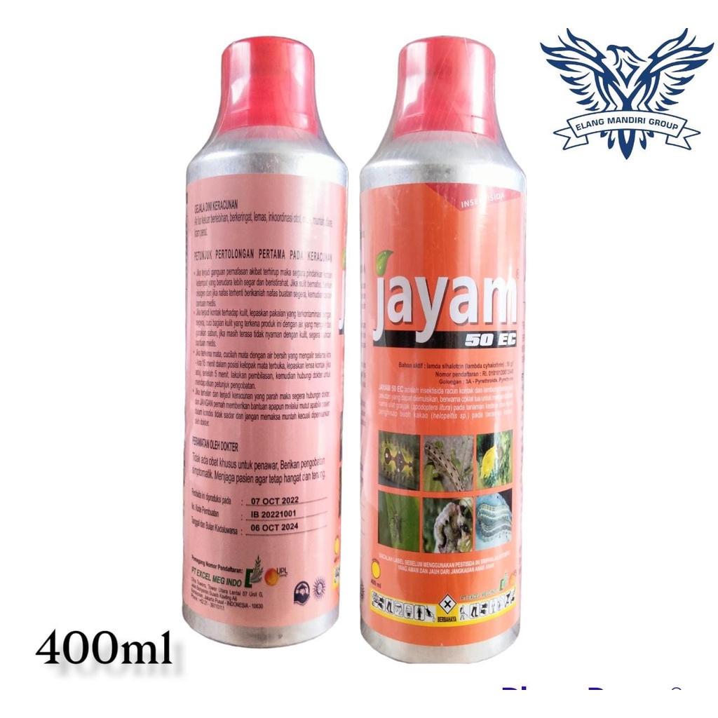 Insektisida JAYAM 50 EC 400ml Pembasmi Hama Ulat Gyarak Pada tanaman sayur dan buah Bahan Aktif Lamda Sihalotrin Matador Alika Almix Lynx Buana ABAMIX