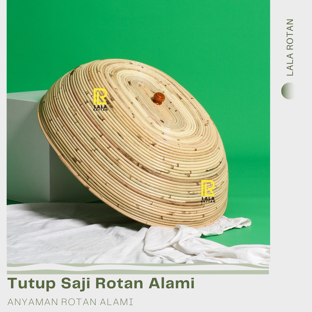 TUDUNG SAJI ROTAN UKURAN BESAR BENTUK OVAL ROTAN ALAMI JAWIT