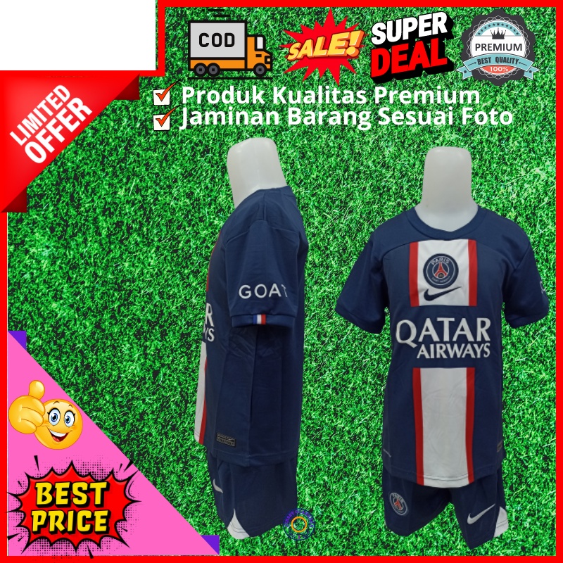 (jerseyolahraga)Setelan Jersey Baju Bola Anak Psg Grade Ori 2022 / Stelan Kaos Bola Anak Laki laki /