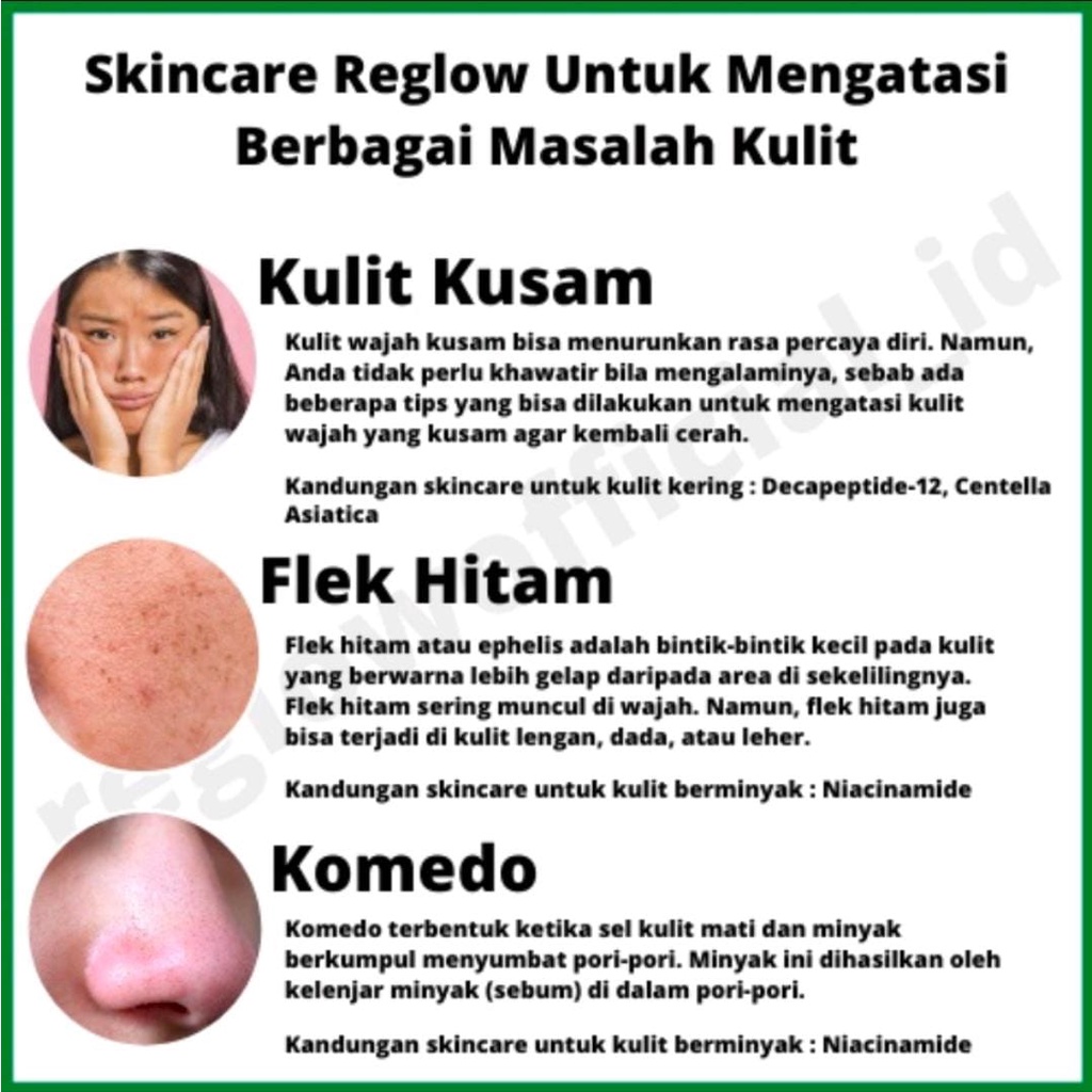 Reglow Paket Combo Gold Isi Facial Wash + Toner + Cream + Serum