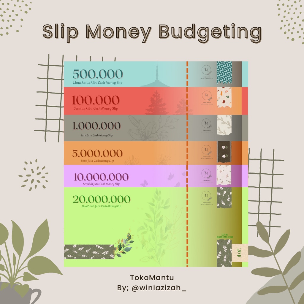 

Cash Money Slip/ Uang Property Sinking Fund atau Budgeting / Uang Mainan