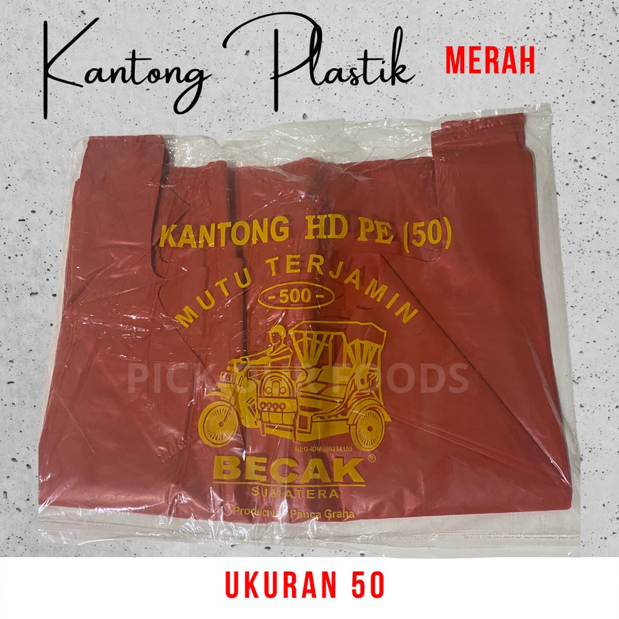 Kantong Plastik Merah | Kantong Kresek Merah JUMBO ukuran 50 Merah