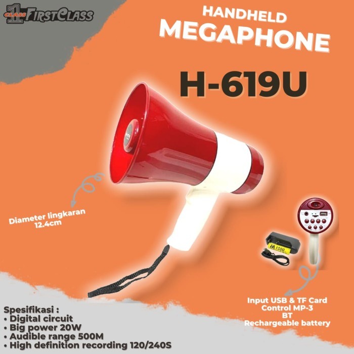 Megaphone firstclass H 619 u / Megaphone rekam usb bluetooth