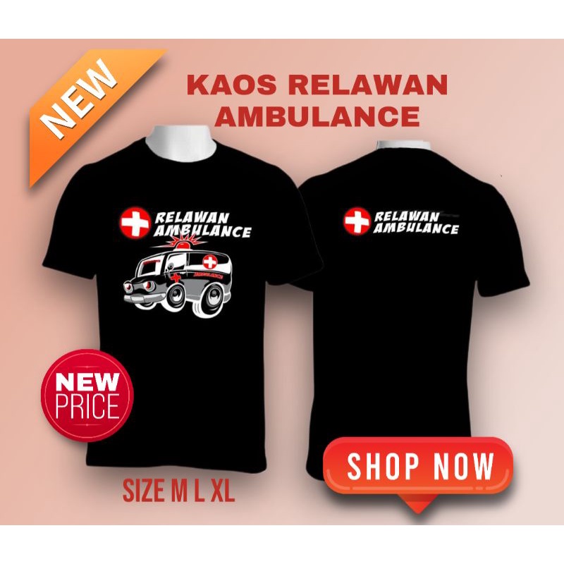Kaos Relawan Ambulance Hitam