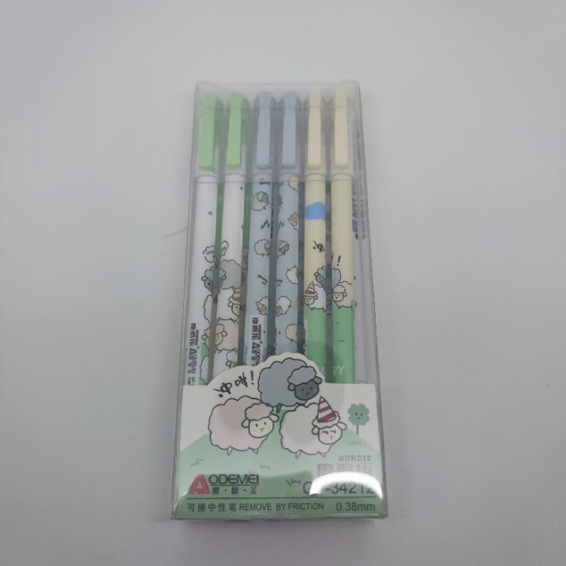 

6pcs / 12pcs pen hapus sheep hijau green sheep / erasable gel pen/ magic pen bisa hapus tinta hitam