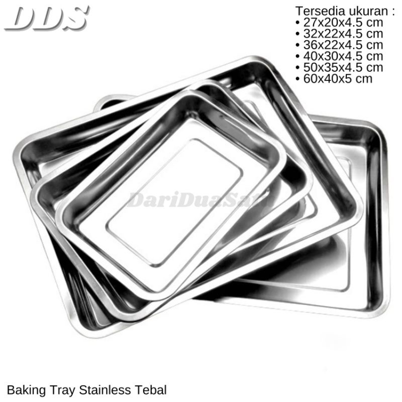 Nampan Stainless Tebal Loyang Persegi Baking Tray