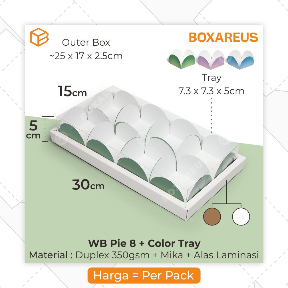 Dus Mika Idul Fitri Pie Box Lebaran Sekat 8 Fruit Tart Dus Kue | WB Pie 8
