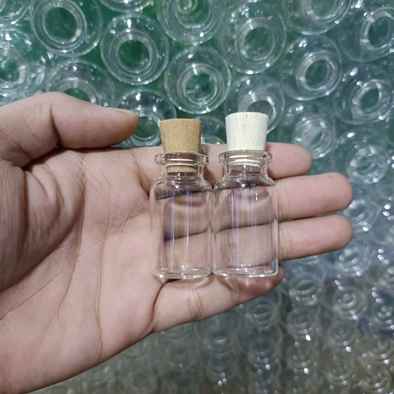 Botol Kaca 8ml Tutup Kayu Gabus / Botol Vial Hias