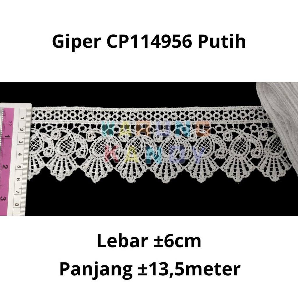 Renda Giper CP956 / CP1300 Putih 6cm