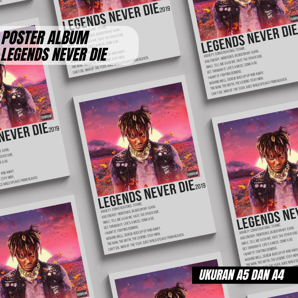 Jual Poster Cover Album Legend Never Die Juice Wrld / Album Legends
