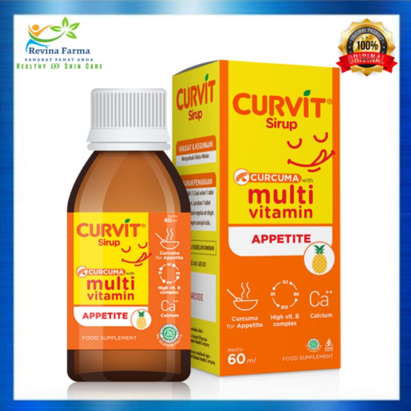 Curvit Sirup 60ml Curcuma with Multivitamin Curvit Syrup Vitamin Anak Untuk Nafsu Makan, Tulang, Mas
