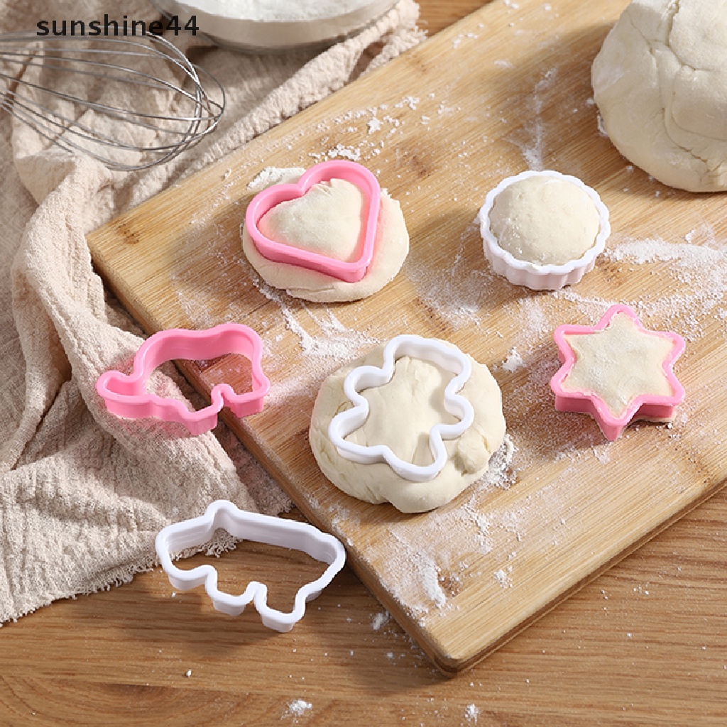 Sunshine 6/8pcs Cetakan Kue Kering DIY Cetakan Biskuit Plastik Fondant Cetakan Kue Coklat.