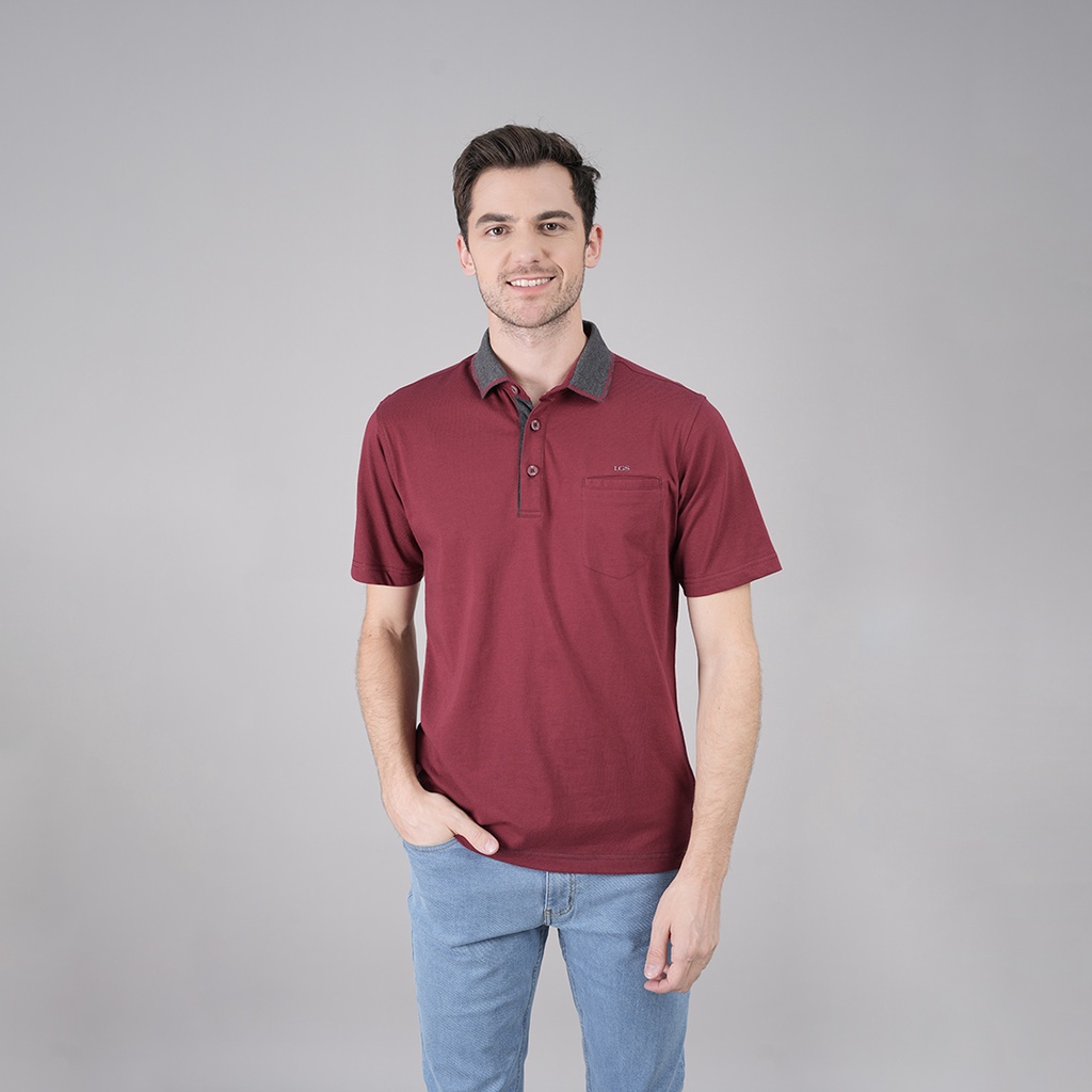 LGS - Kaos Casual pria - Kaos Kerah Wangky - Kaos Polo - Merah Maroon - CWS.225.J3143.01.C