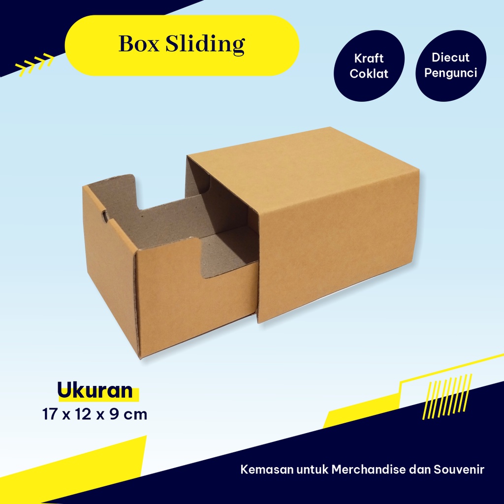 

Kardus/Box SLIDDING 17 x 12 x 9 cm - Sliddingbox/Boxpackaging/Custombox/Customukuran