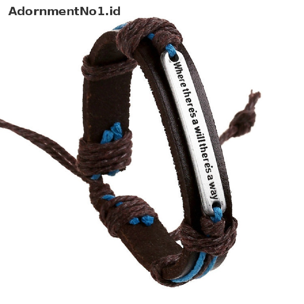 [AdornmentNo1] Diy Handmade Pria Cuff Surfer Tribal Rami braided Wrap Wrist Leather Gelang Baru [ID]