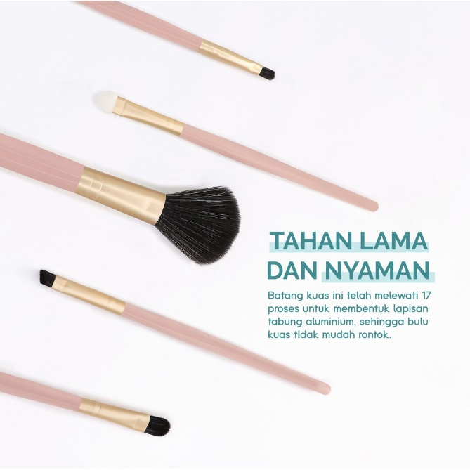 GLAMFIX Excellent Brush Set Make Up 5 Pcs _ Set Kuas Makeup | GLAM FIX Alat Kecantikan Makeup by YOU