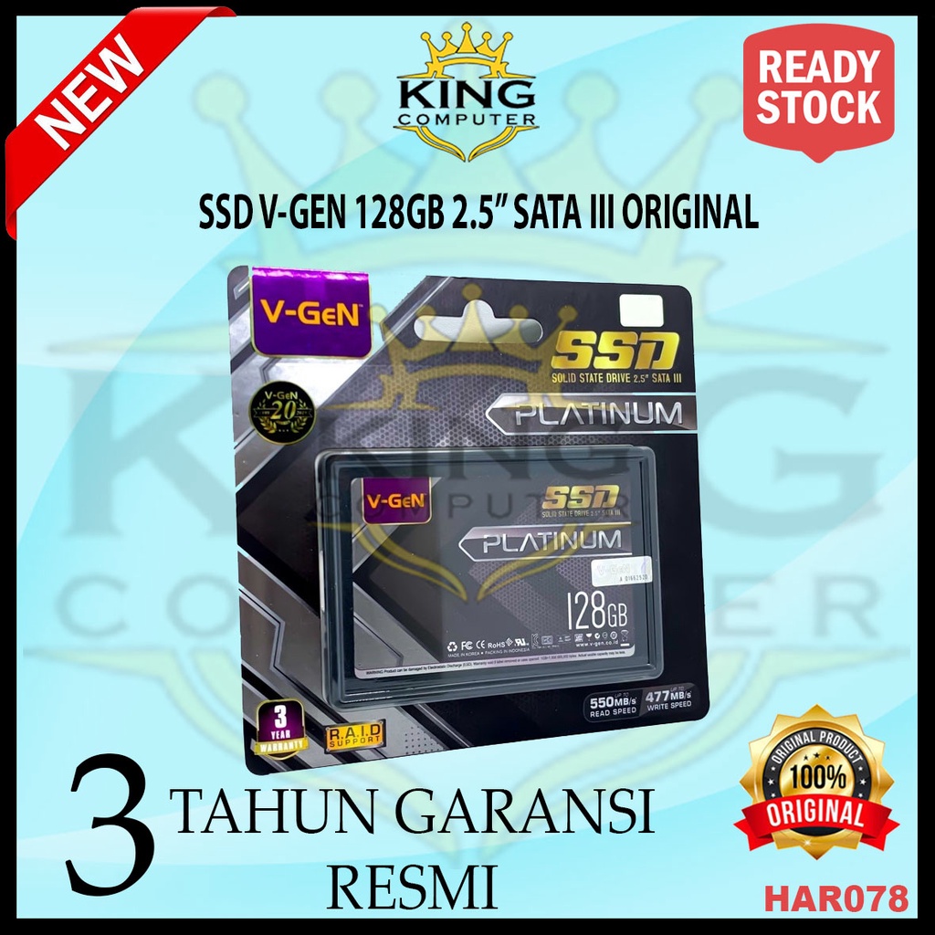 SSD V-GEN 128GB 2.5 SATA 3 RESMI GARANSI 3 TAHUN