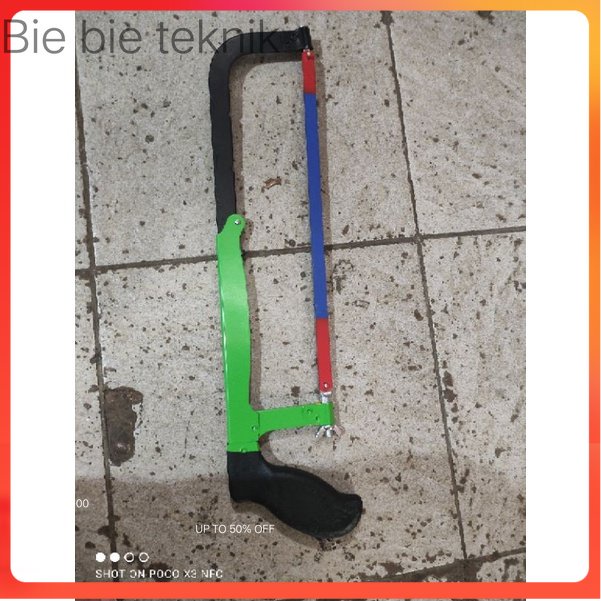 gagang gergaji + gergaji besi  HAMSTER 8-12inc ( tidak senyawa) . Bie bie Teknik