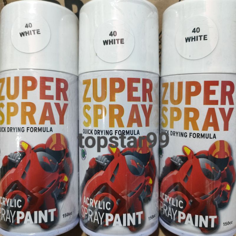 Zuper Pilox Pilok Cat Semprot Warna White Putih Glossy 40 150cc Spray Paint