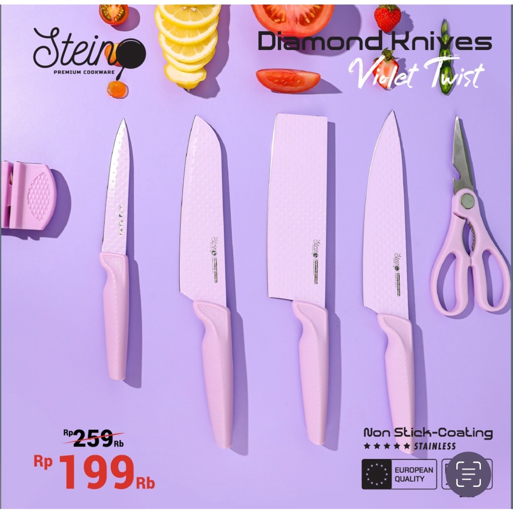Stein Cookware - Kitchen Knife Set 6pcs | Violet Twist