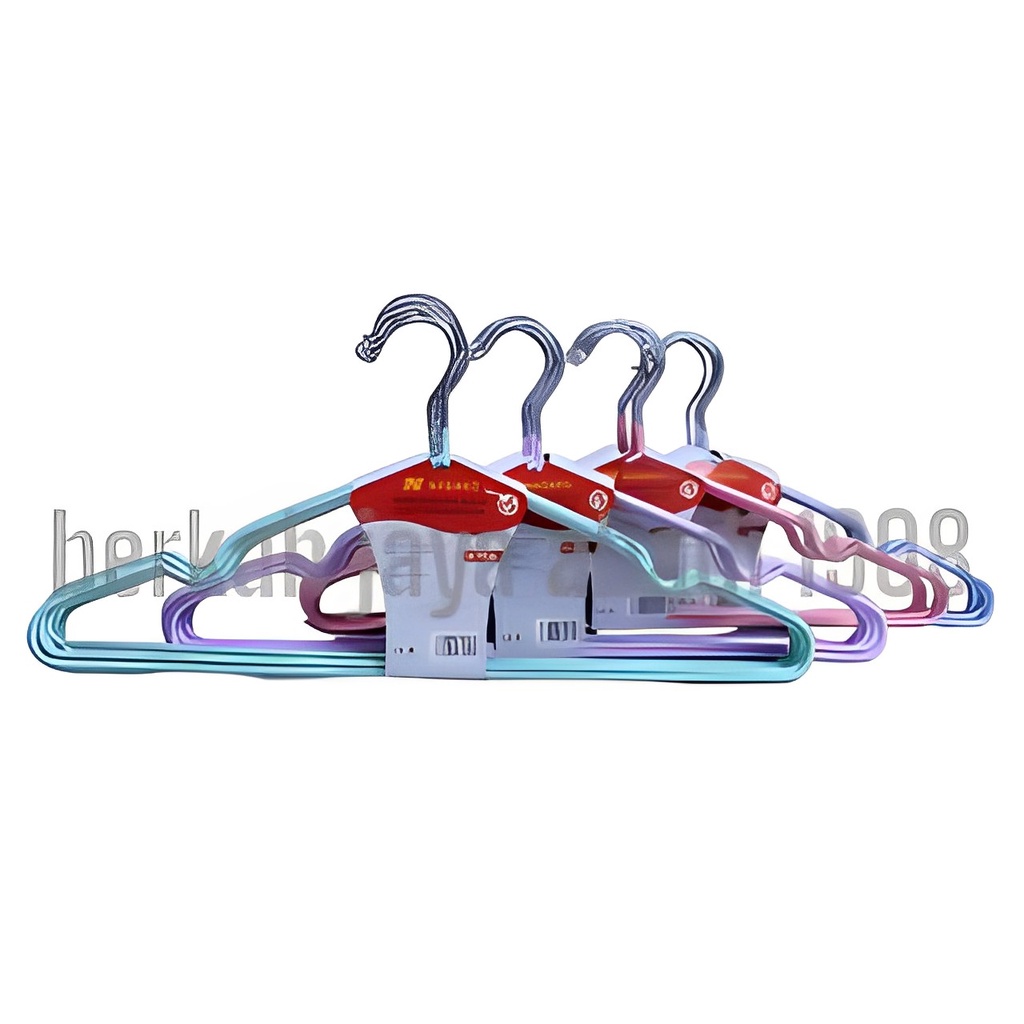 Gantungan Hanger Tebal HOMELUX 10pcs Gantungan Baju Pakaian Stainless Tebal 3mm Karet Warna