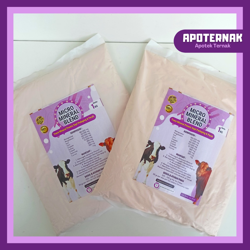 PREMIX SAPI SUPER KAMBING SUPER MINERAL MICRO MINERAL BLEND  | Premix Mineral Obat Sapi Lumpuh dan Meningkatkan Produksi Susu dan Daging | Mikro Mineral | Vetways