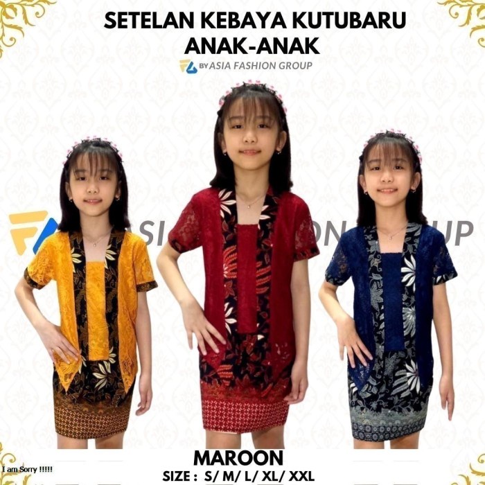 

ARD NEW - SETELAN KEBAYA ANAK KUTUBARU 007 - MAROON, S