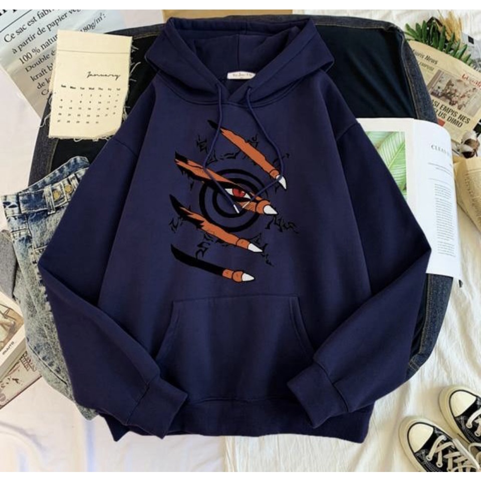 KURAMA Sweater Hoodie Trendy II KURAMA anime Jumper Hoodie II  Sweter Oblong Topi Sz M - XL ( Pria &amp; Wanita / Anak &amp; Dewasa )