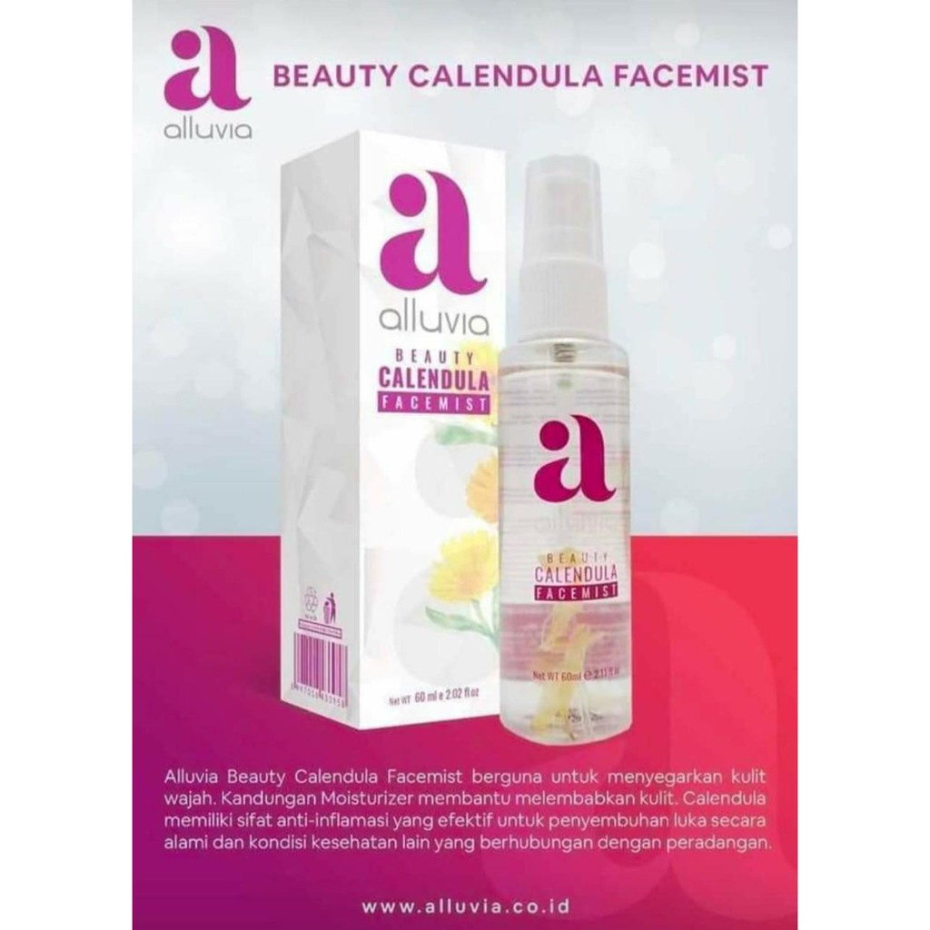 CALENDULA FACE MIST ALLUVIA ORIGINAL BPOM / FACE MIST ALLUVIA AMAN / FACE MIST MURAH