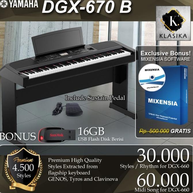 Yamaha DGX670 / DGX 670 Digital Piano (penerus DGX660 660