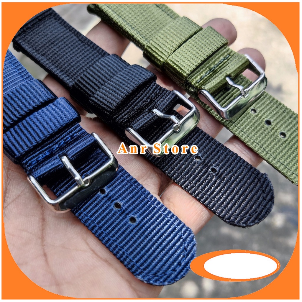 Strap Tali Jam Tangan Canvas Nylon Kanvas 20mm 22mm 24mm