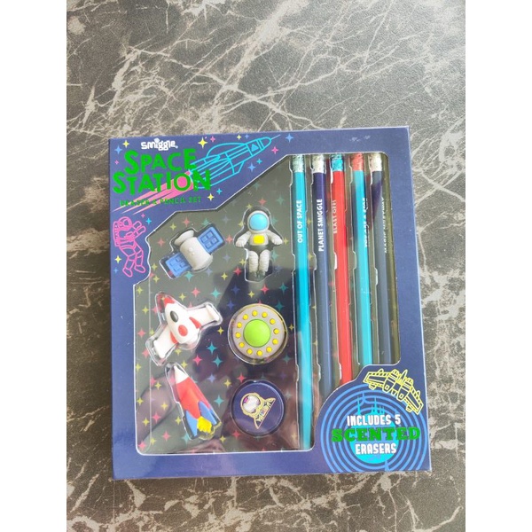 

Smiggle pencil and eraser set space station original