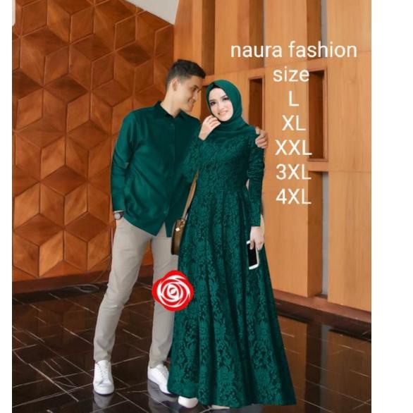 BAJU COUPLE RENADA(SIZE L,XL,XXL,XXXL) BRUKAT LAPIS FURING  /SIZE JUMBO / GAMIS COUPLE KONDANGAN ▫ T