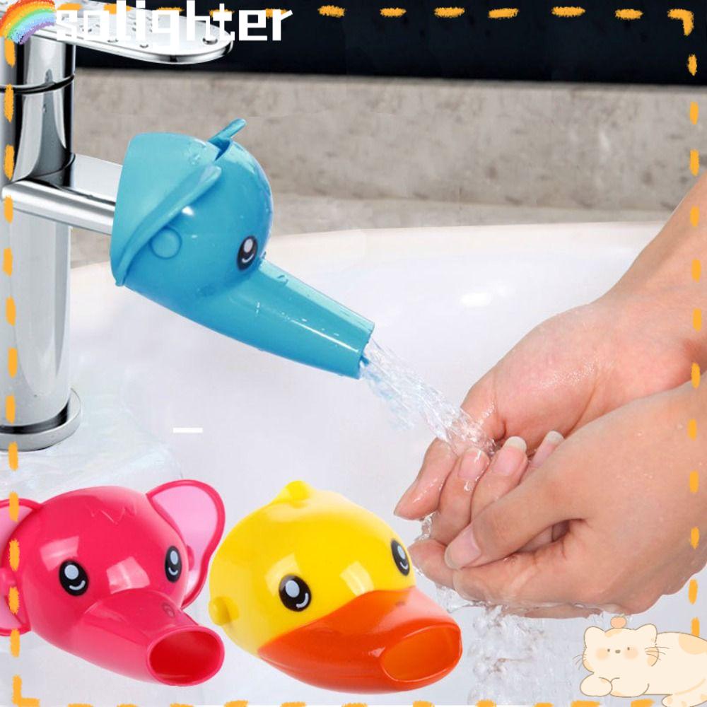 Solighter 2PCS Keran Air Anak Anak Cuci Tangan Hewan Lucu Water Faucet Extension