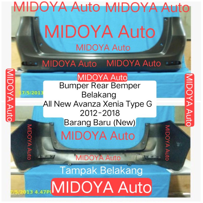 Bumper Rear Bemper Belakang All New Avanza Xenia Type G 2012-2018 Barang Baru New