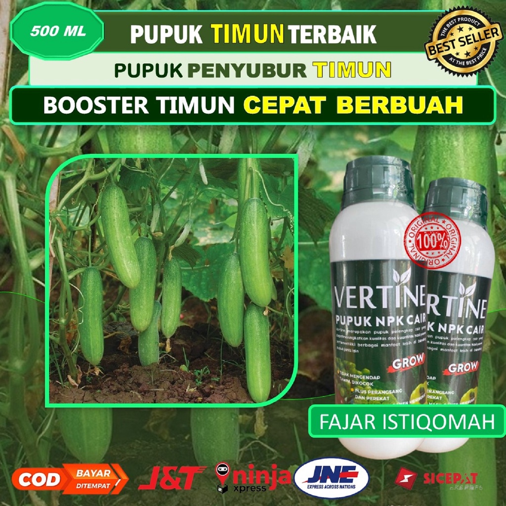 VERTINE GROW PUPUK NPK CAIR 500 ML - pupuk penyubur buah dan daun, pupuk booster TIMUN, pupuk peleba