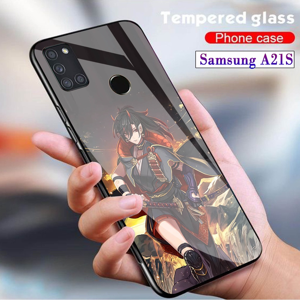 Softcase Glass Kaca SAMSUNG A21S - Case Hp Pelindung Handphone SAMSUNG A21S [ A75]