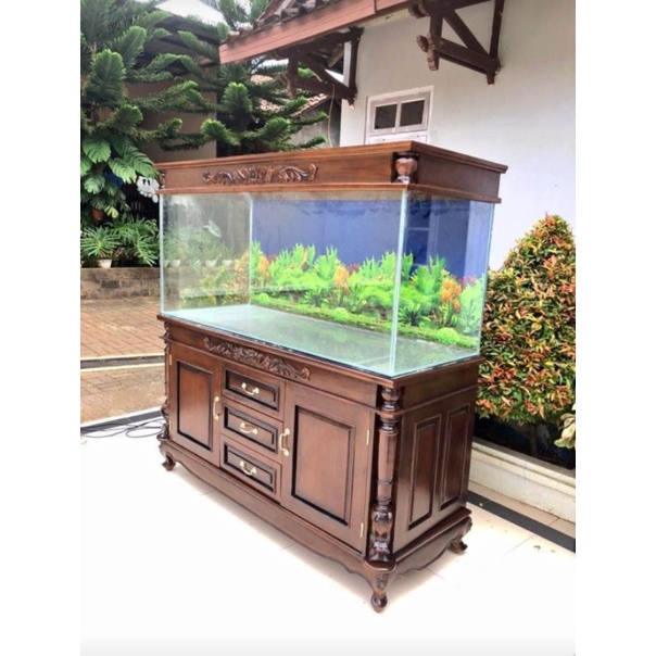 meja aquarium jati bufet aquarium minimalis uk 150cm