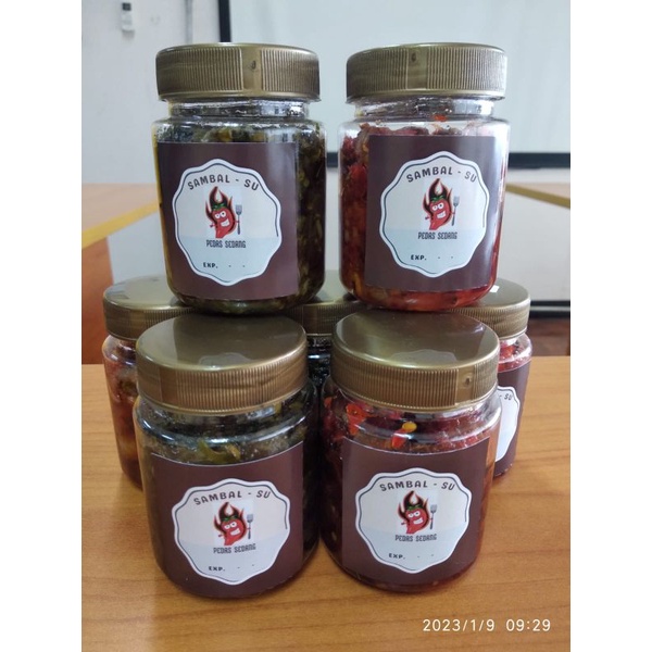 

sambal hijau cumi, paru, dan teri