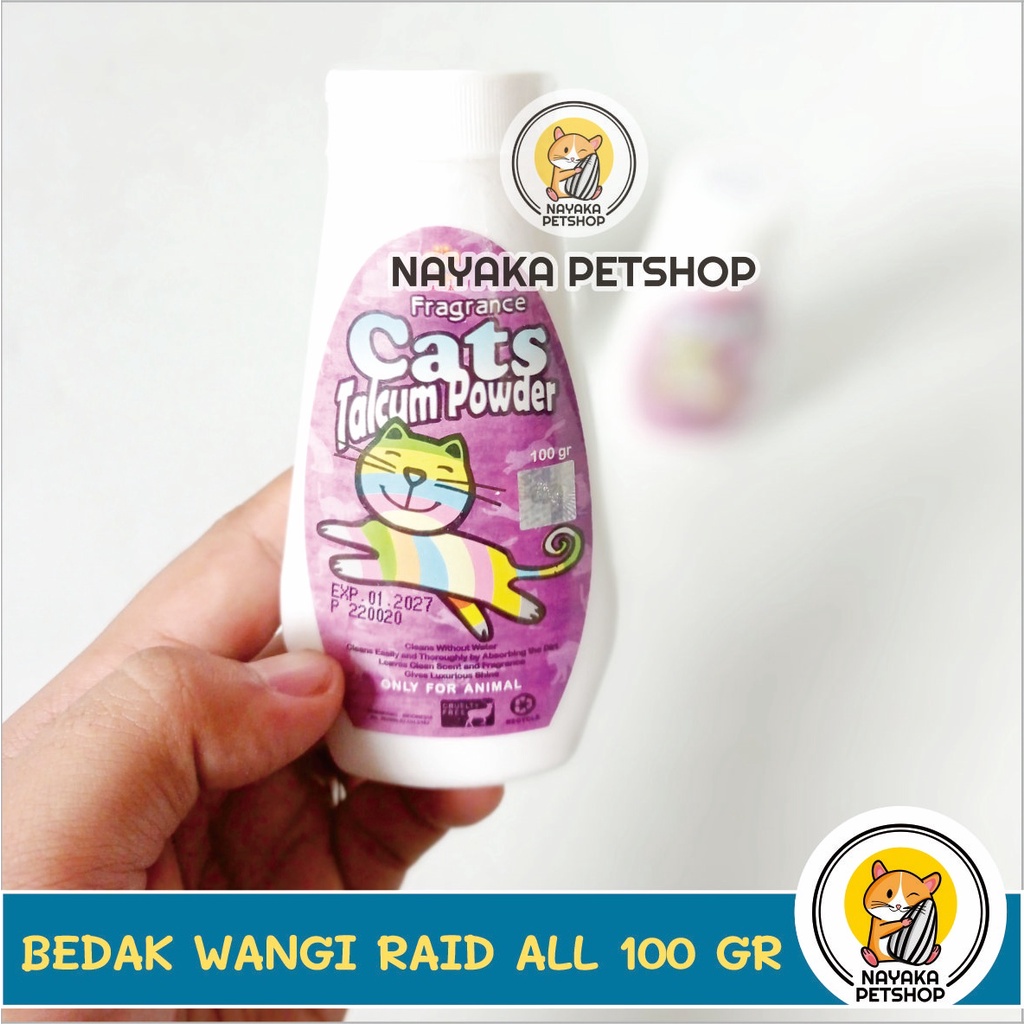 Bedak Wangi Hamster 100 gr Parfum Kucing Pewangi Hewan Cat Talcum Powder Fragrance Raid All