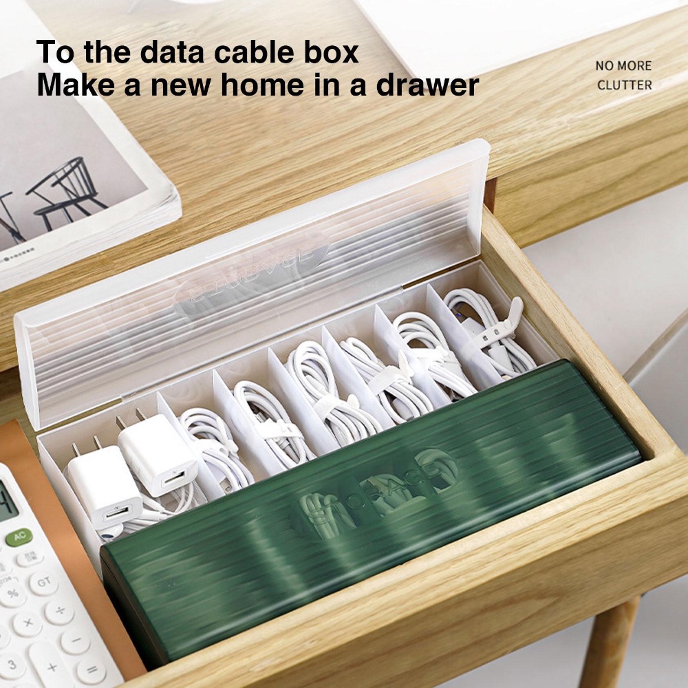 Kotak Penyimpanan Desktop Multifungsi Power Cord Organizer Flap Tempat Penyimpanan Kabel Data Desktop Alat Tulis Kantor Aneka Wadah