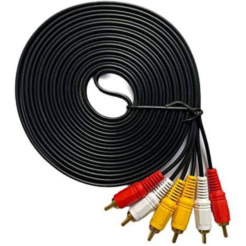Kabel 3 RCA To 3 RCA 10 Meter / 20 Meter Gold Plated / Kabel RCA To RCA 10m 20m Audio Video Vcd