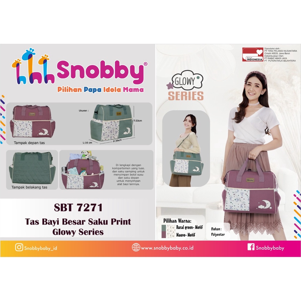 Snobby Tas Bayi Besar Saku Print Glowy Series SBT7271