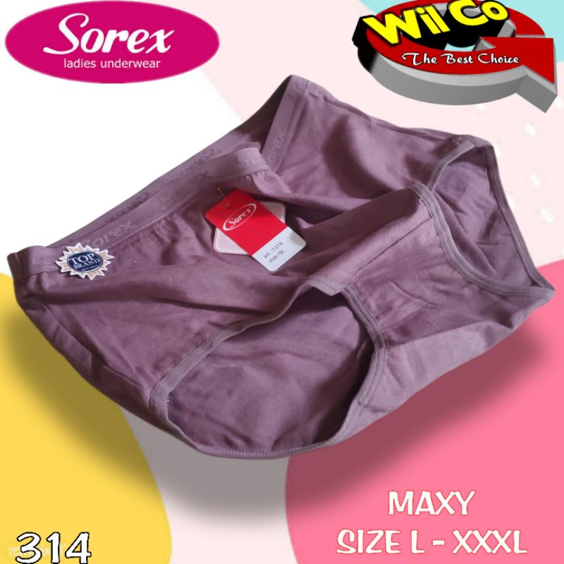 K314 - (Harga Per 1 Potong) CELANA DALAM WANITA PAKAIAN WANITA PAKAIAN DALAM SOREX MAXY JUMBO SIZE L - XXXL