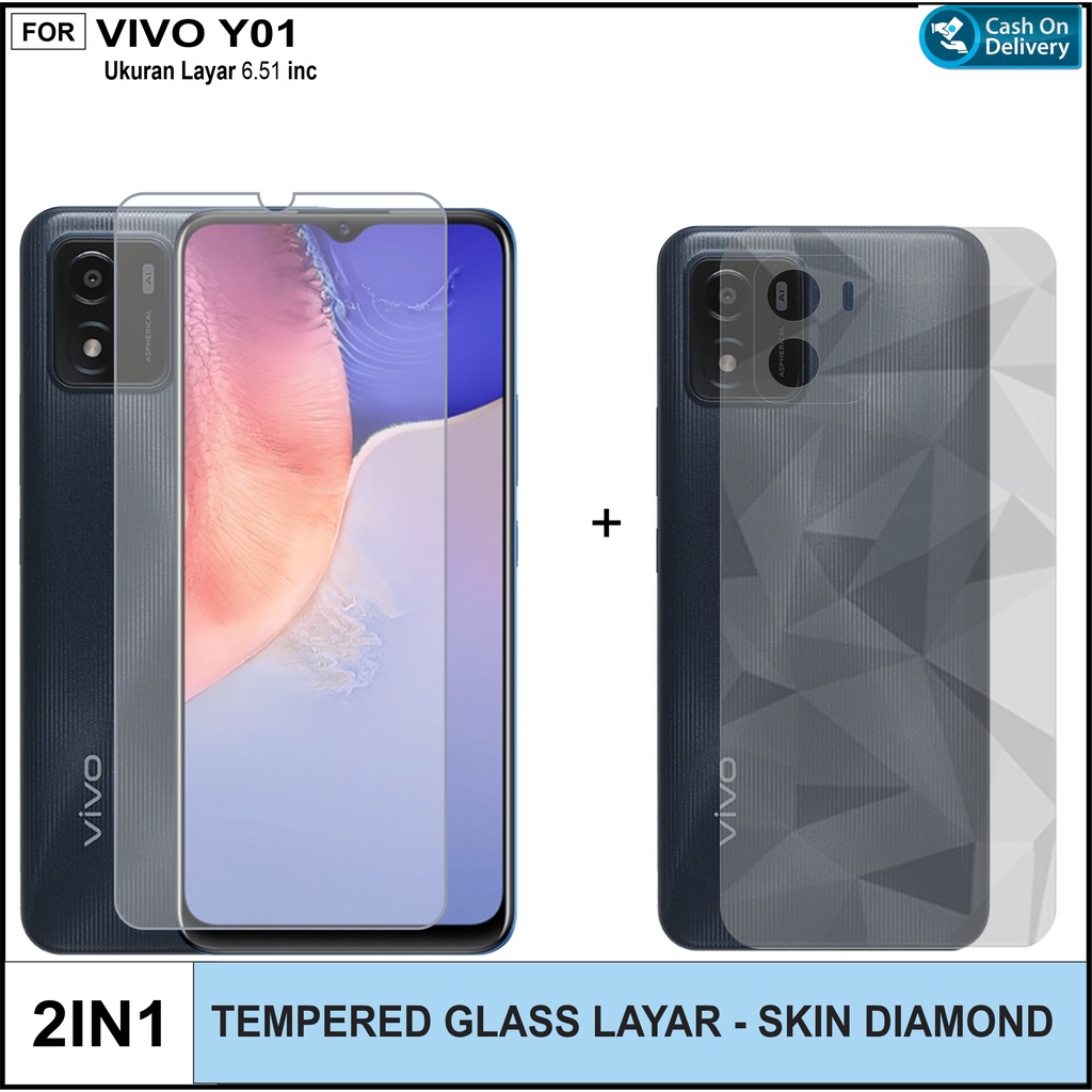 Tempered Glass Layar Vivo Y01Free Skin Diamond