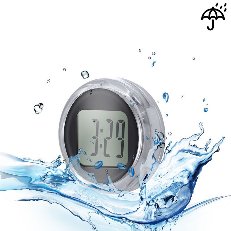 Jam Digital Tempel Sepeda Motor Time Watch Mini Anti Air Spedometer