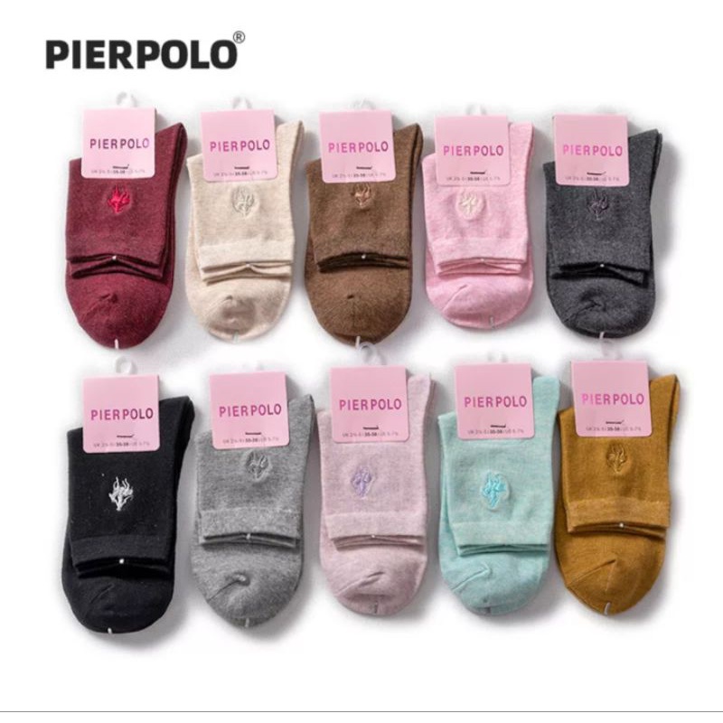 Pierpolo Kaus Kaki Wanita Pier polo Socks Premium Kaos Kaki Sekolah Kerja 001W