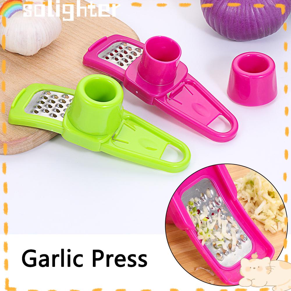 Solighter Garlic Press Cutter Slicer Alat Buah &amp; Sayur Pengupas Bawang Putih