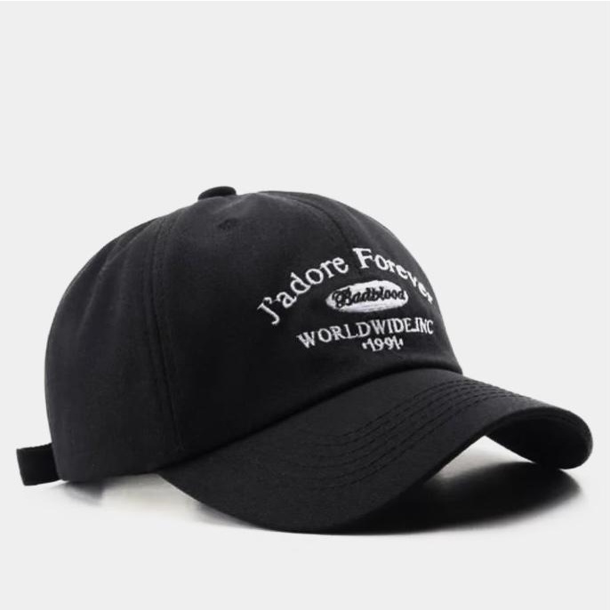 Best Seller - Topi Unisex Cap Hat Cotton Material Bordir Brooklyn Baseball / Baseball Cap Korea Trendy - COD-Hitam J Adore