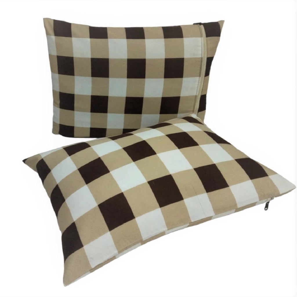 Paket Sarung Bantal  Resleting Motif Kotak 18pcs
